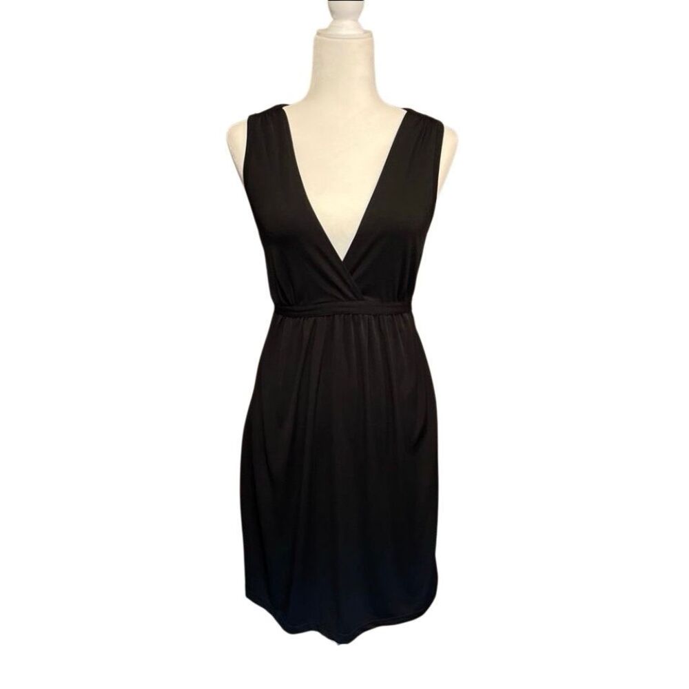 Love Rocks deep V sleeveless black knit dress - XL